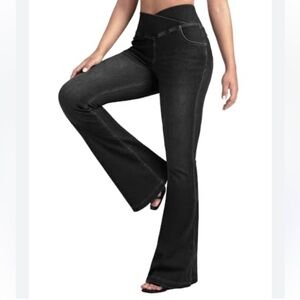 NWT Blue Rose Flare/Bell Bottom Jeans Size Large Black Stretchy High Waist